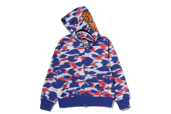 SCREEN CAMO SHARK FULL ZIP HOODIE LADIES