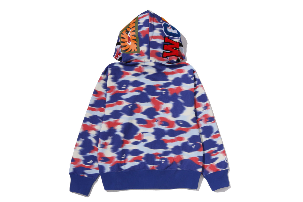 SCREEN CAMO SHARK FULL ZIP HOODIE LADIES