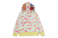 SCREEN CAMO SHARK FULL ZIP HOODIE LADIES
