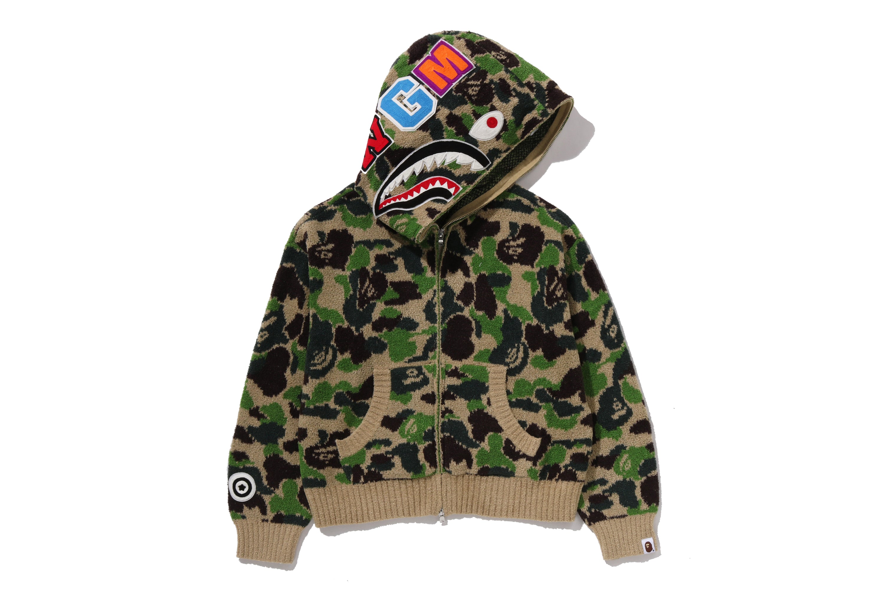 ABC CAMO TOWEL JACQUARD SHARK CROPPED FULL ZIP HOODIE LADIES – eu
