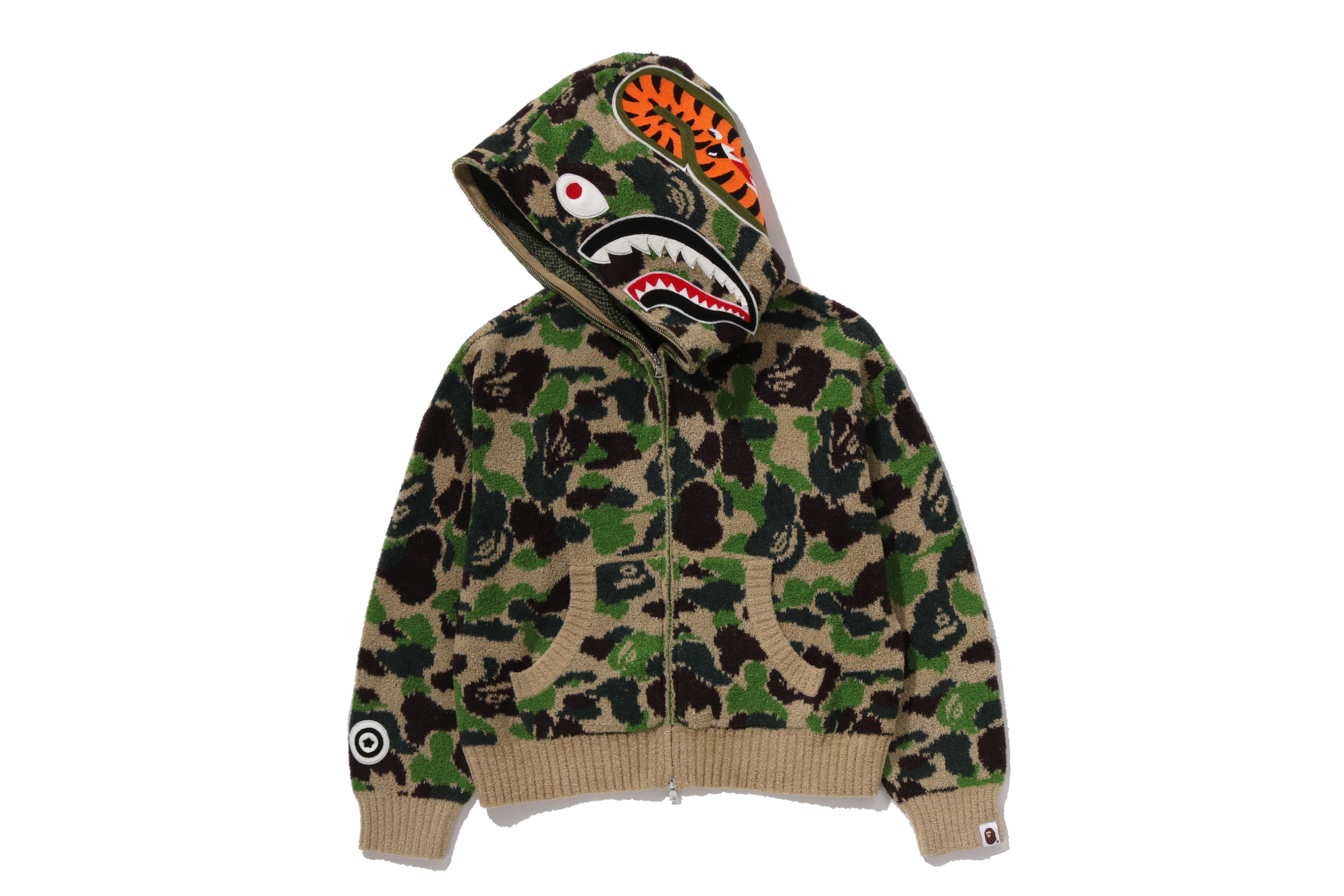 ABC CAMO TOWEL JACQUARD SHARK CROPPED FULL ZIP HOODIE LADIES – eu