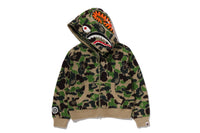 ABC CAMO TOWEL JACQUARD SHARK CROPPED FULL ZIP HOODIE LADIES
