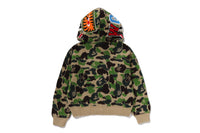 ABC CAMO TOWEL JACQUARD SHARK CROPPED FULL ZIP HOODIE LADIES