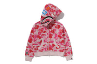 ABC CAMO TOWEL JACQUARD SHARK CROPPED FULL ZIP HOODIE LADIES
