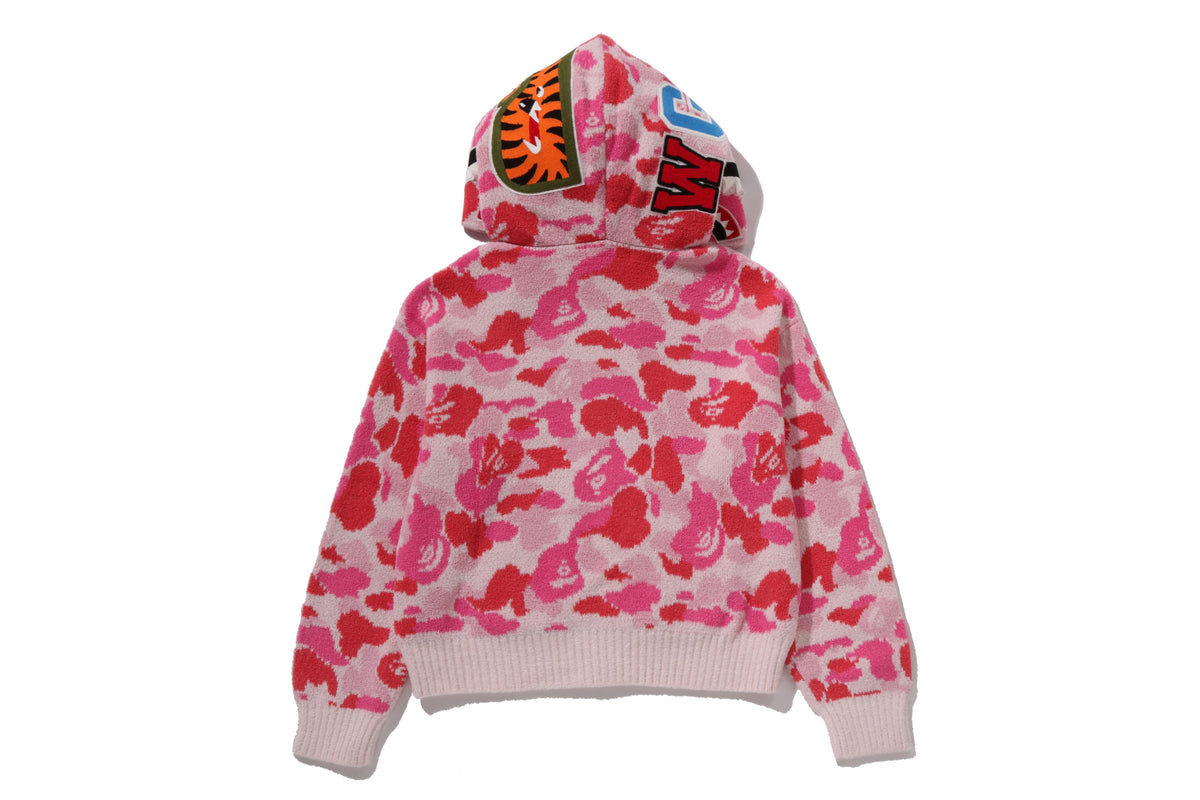 ABC CAMO TOWEL JACQUARD SHARK CROPPED FULL ZIP HOODIE LADIES