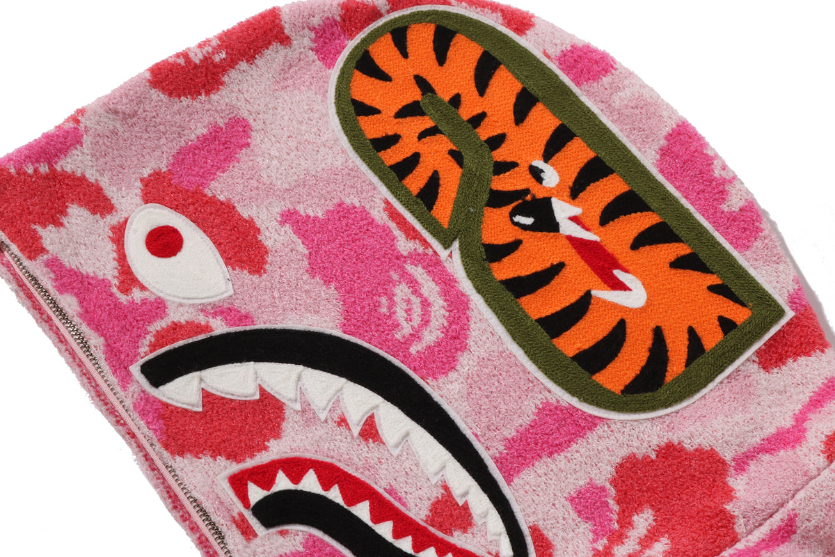 ABC CAMO TOWEL JACQUARD SHARK CROPPED FULL ZIP HOODIE LADIES