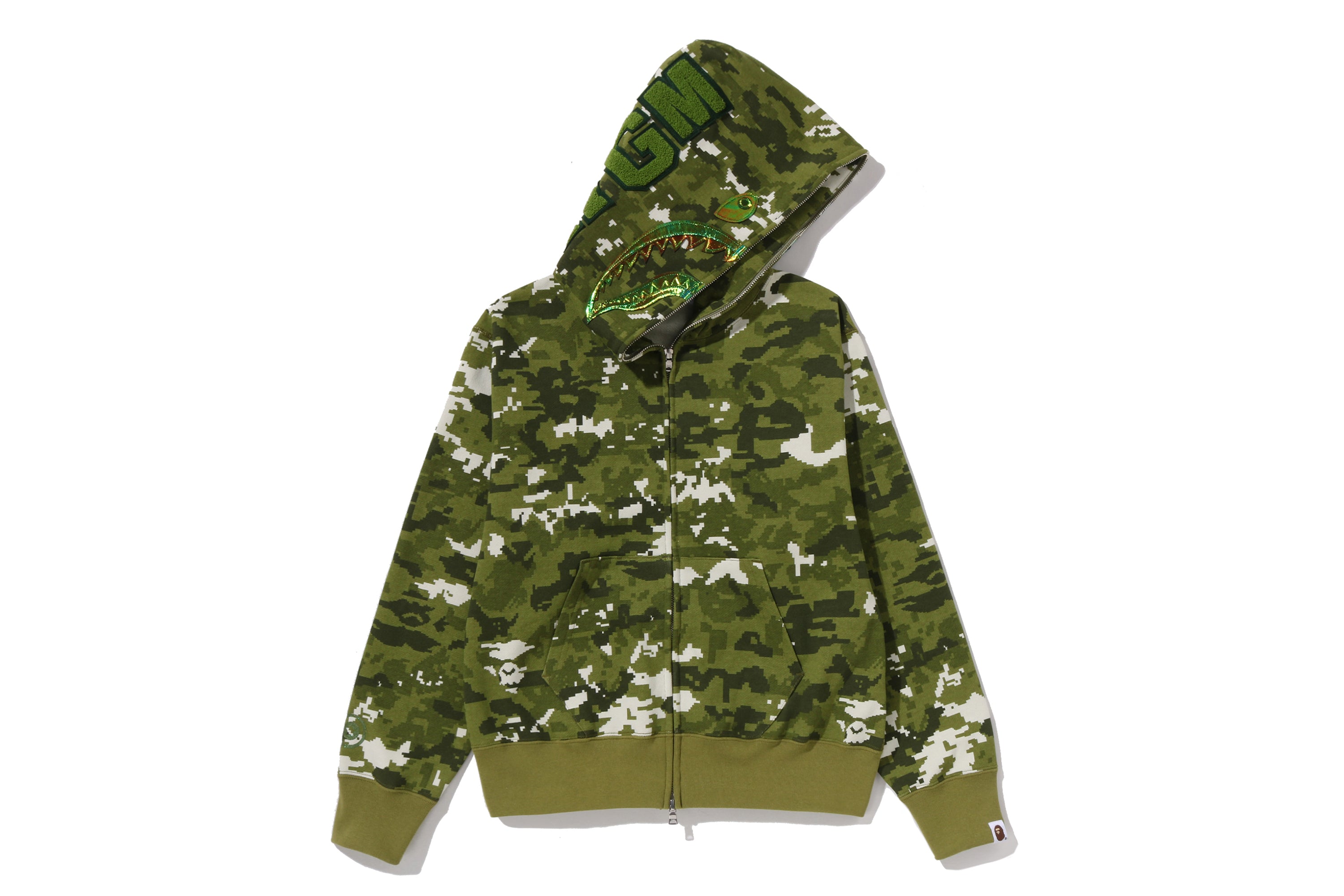 MULTI PIXEL CAMO SHARK FULL ZIP HOODIE LADIES – eu.bape.com