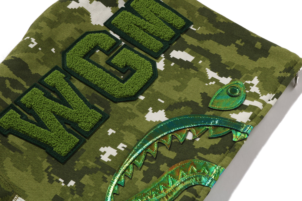 MULTI PIXEL CAMO SHARK FULL ZIP HOODIE LADIES