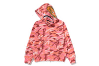 GLITCH WOODLAND CAMO SHARK FULL ZIP HOODIE LADIES