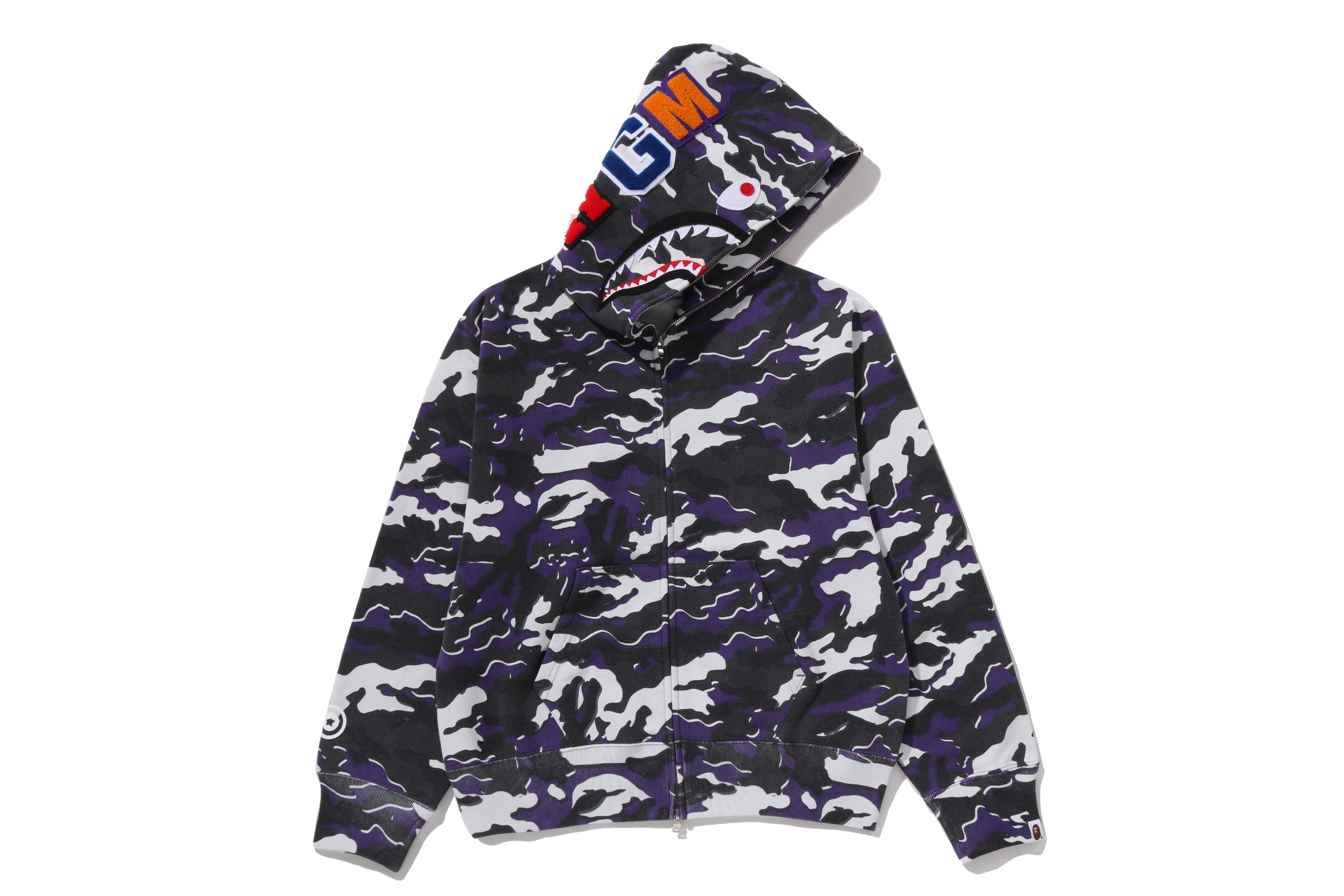 GLITCH WOODLAND CAMO SHARK FULL ZIP HOODIE LADIES – eu.bape.com