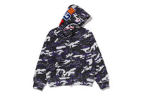 GLITCH WOODLAND CAMO SHARK FULL ZIP HOODIE LADIES