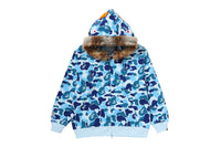 ABC CAMO FUR HOOD SHARK RELAXED FIT FULL ZIP HOODIE