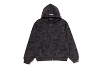 COLOR CAMO HEAVY WASHED CROPPED FIT ZIP HOODIE