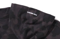 COLOR CAMO HEAVY WASHED CROPPED FIT ZIP HOODIE
