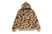 COLOR CAMO HEAVY WASHED CROPPED FIT ZIP HOODIE