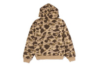 COLOR CAMO HEAVY WASHED CROPPED FIT ZIP HOODIE