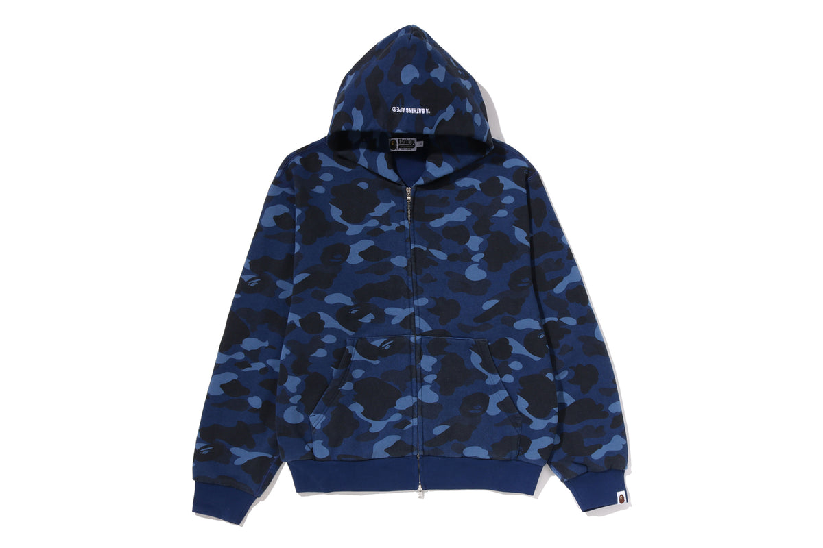 COLOR CAMO HEAVY WASHED CROPPED FIT ZIP HOODIE