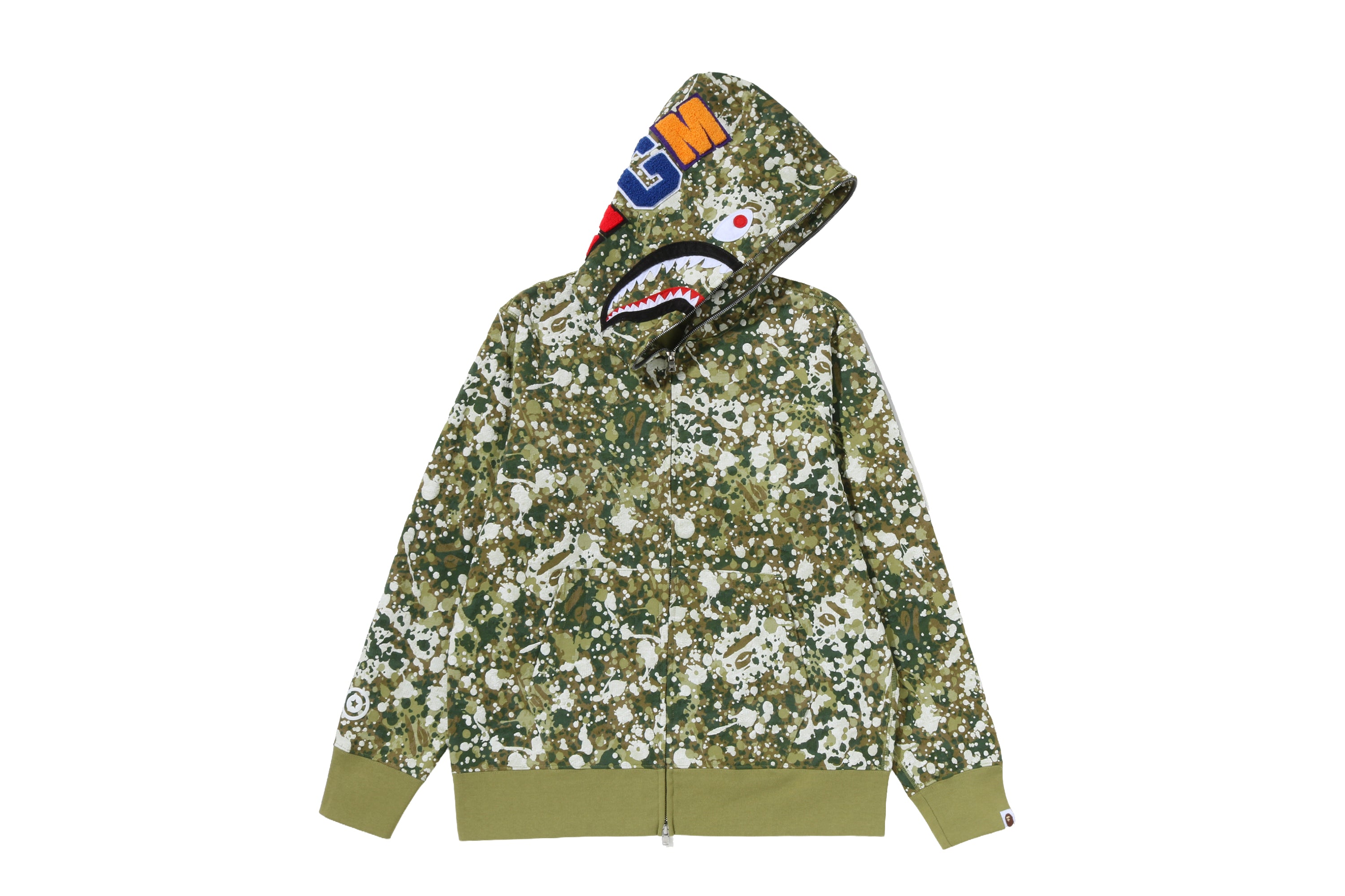 SPLASH CAMO SHARK FULL ZIP HOODIE – eu.bape.com