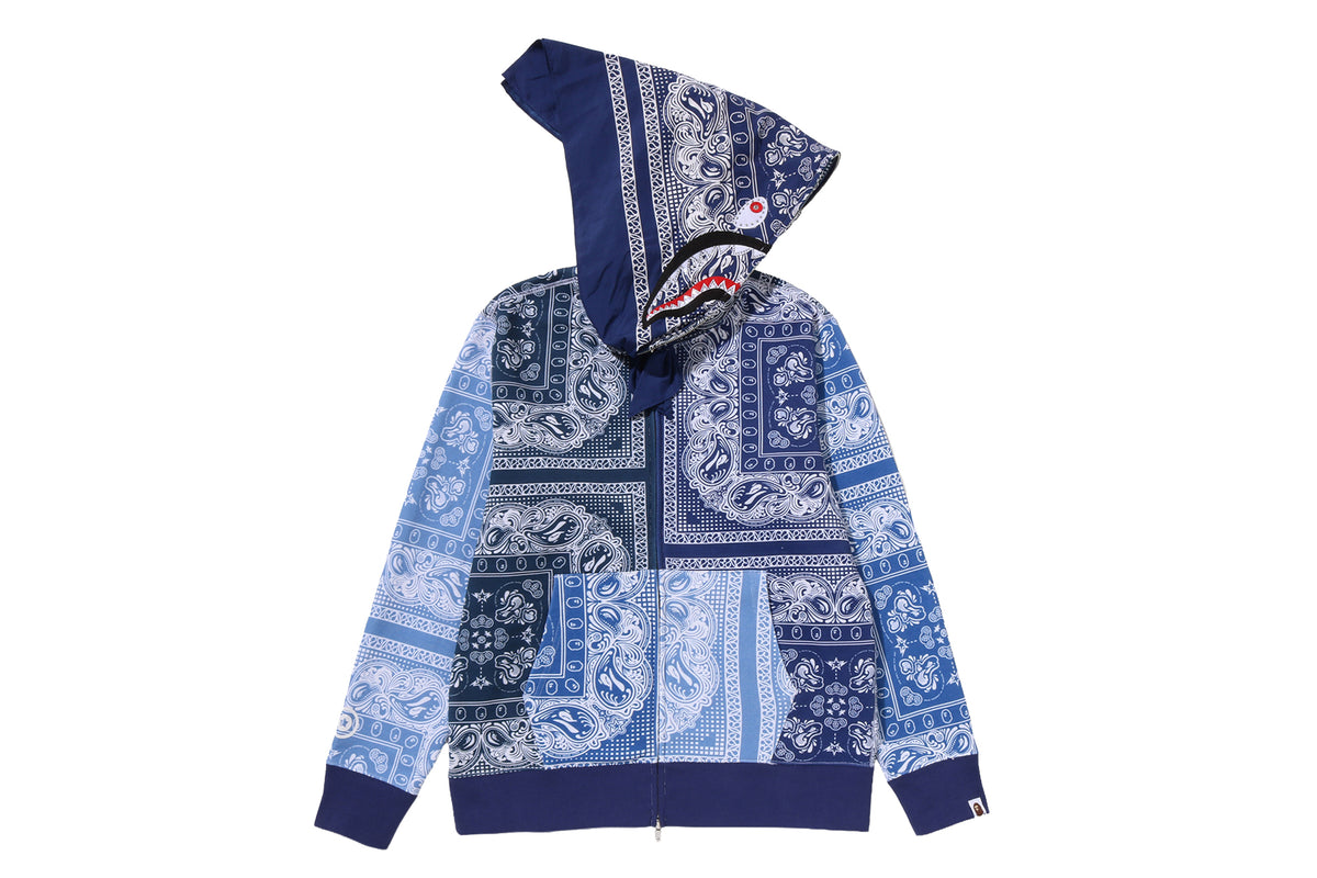 PAISLEY PATTERN SHARK FULL ZIP HOODIE