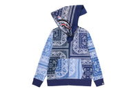 PAISLEY PATTERN SHARK FULL ZIP HOODIE