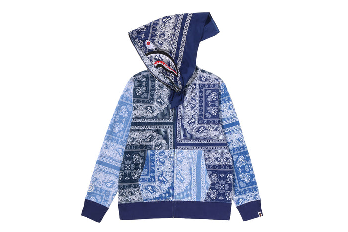 PAISLEY PATTERN SHARK FULL ZIP HOODIE
