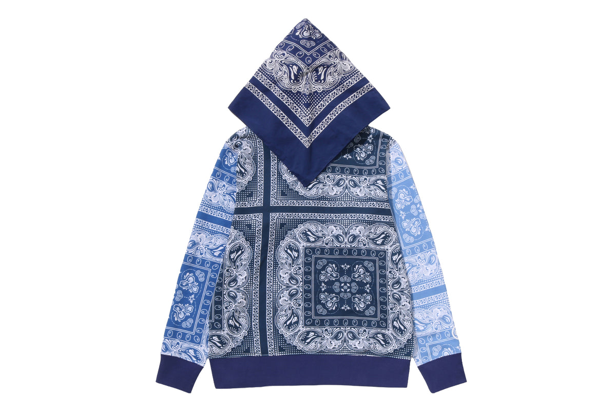 PAISLEY PATTERN SHARK FULL ZIP HOODIE