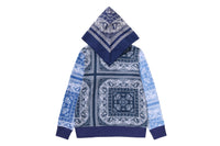 PAISLEY PATTERN SHARK FULL ZIP HOODIE