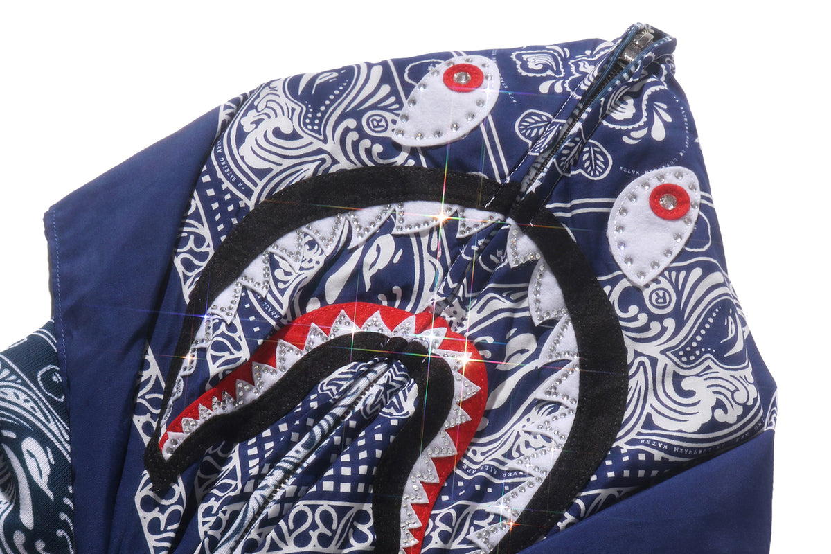 PAISLEY PATTERN SHARK FULL ZIP HOODIE