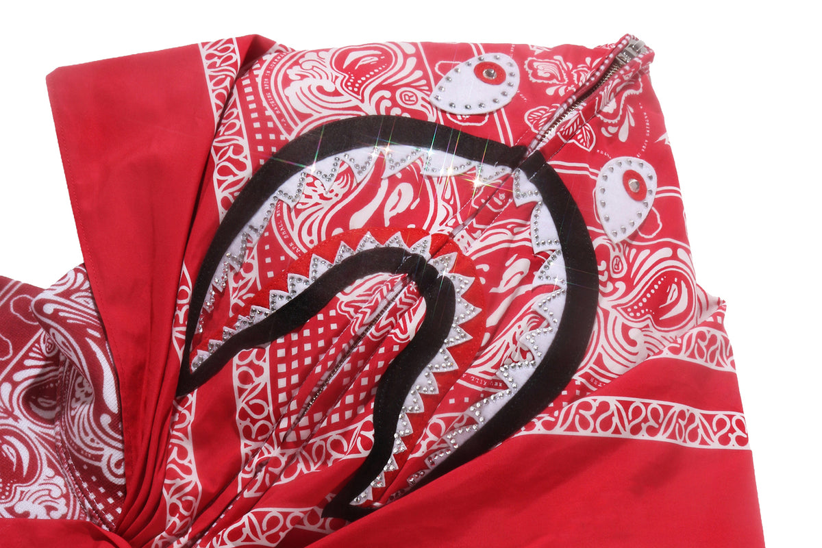 PAISLEY PATTERN SHARK FULL ZIP HOODIE