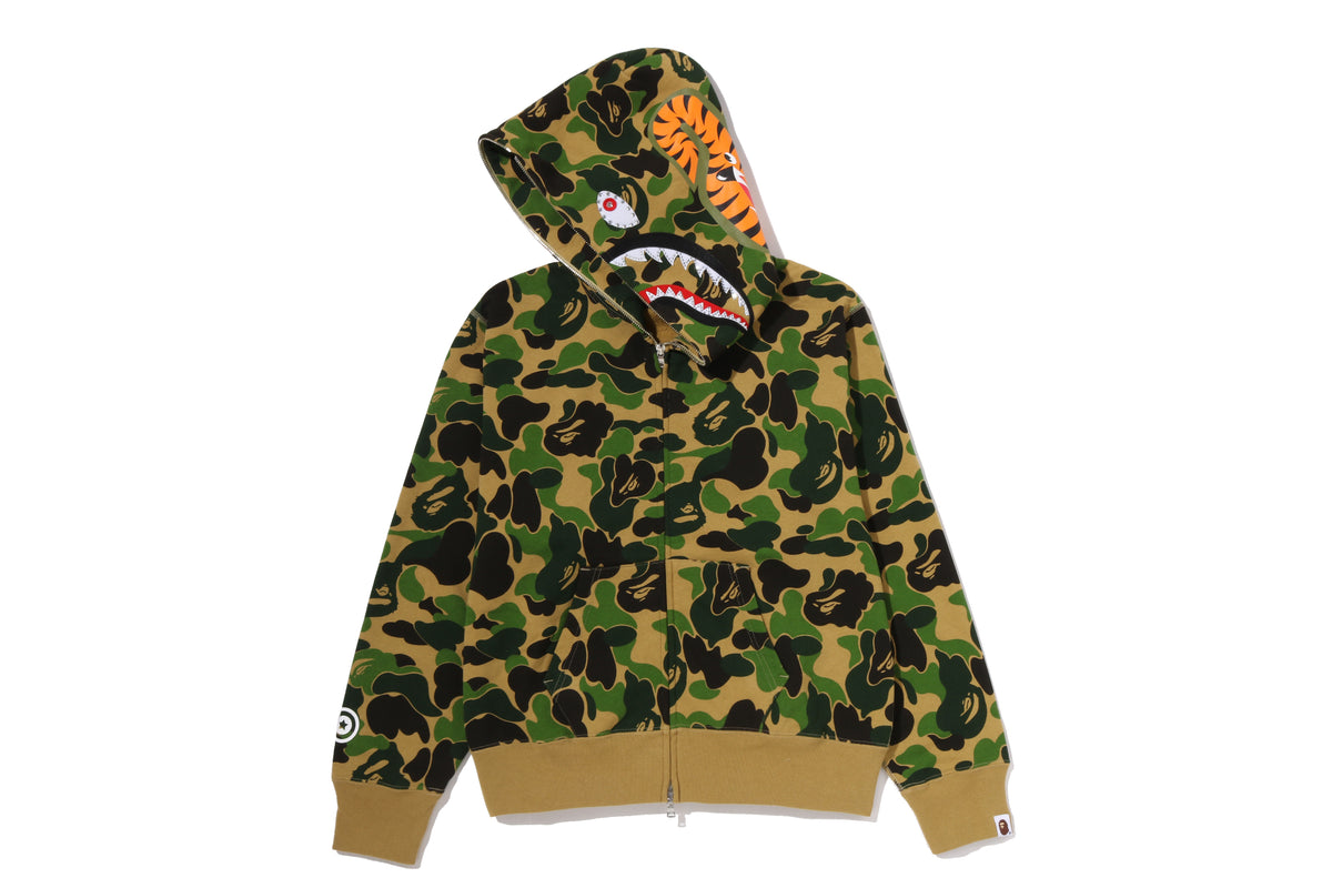ABC CAMO CRYSTAL STONE SHARK FULL ZIP HOODIE LADIES
