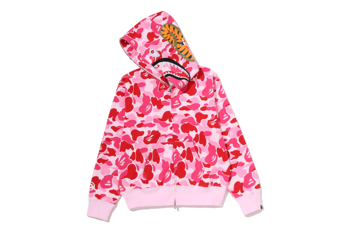 ABC CAMO CRYSTAL STONE SHARK FULL ZIP HOODIE LADIES