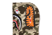 COLOR CAMO FUR SHARK CROPPED ZIP HOODIE LADIES