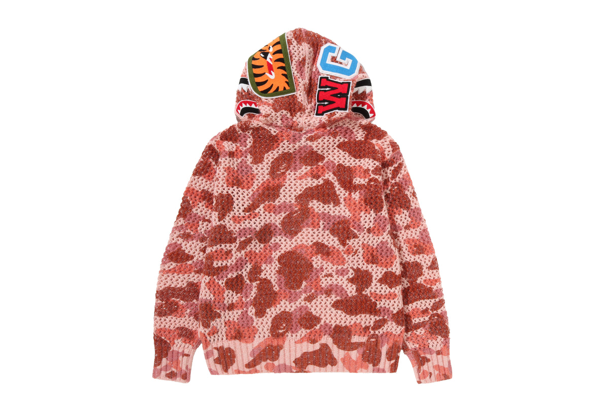 1ST CAMO CROCHET SHARK FULL ZIP HOODIE LADIES