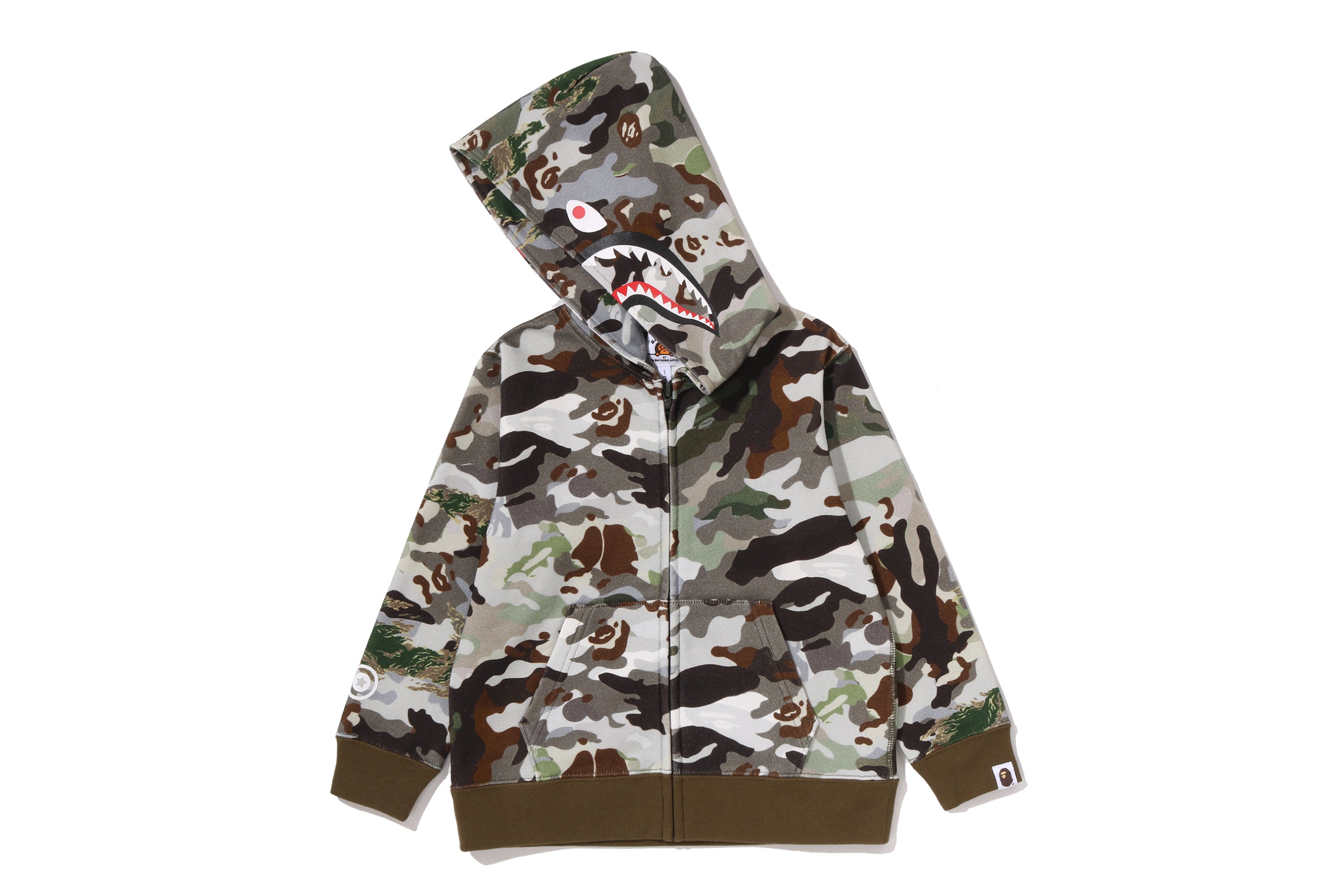 HYBRID CAMO SHARK ZIP HOODIE KIDS – eu.bape.com