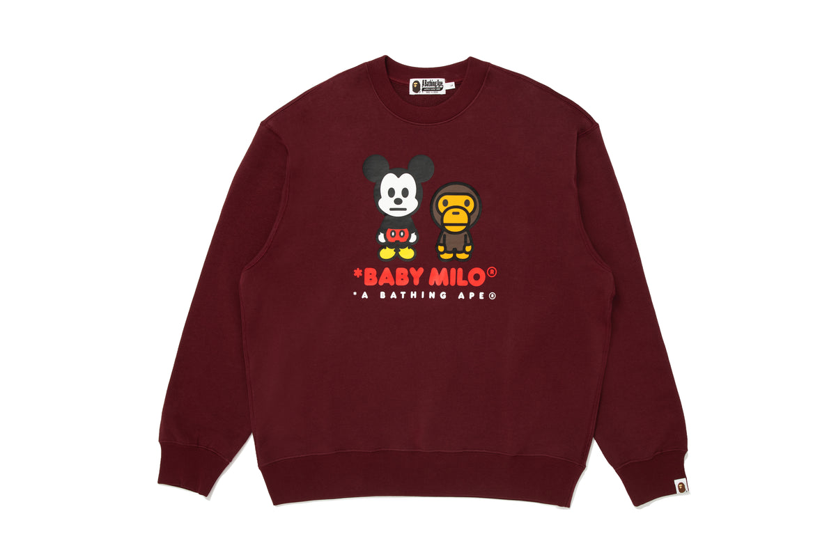 BAPE X DISNEY MICKEY MOUSE BABY MILO RELAXED FIT CREWNECK