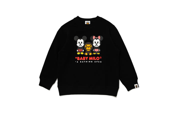 BAPE X DISNEY MICKEY MINNIE BABY MILO CREWNECK SWEATSHIRT KIDS
