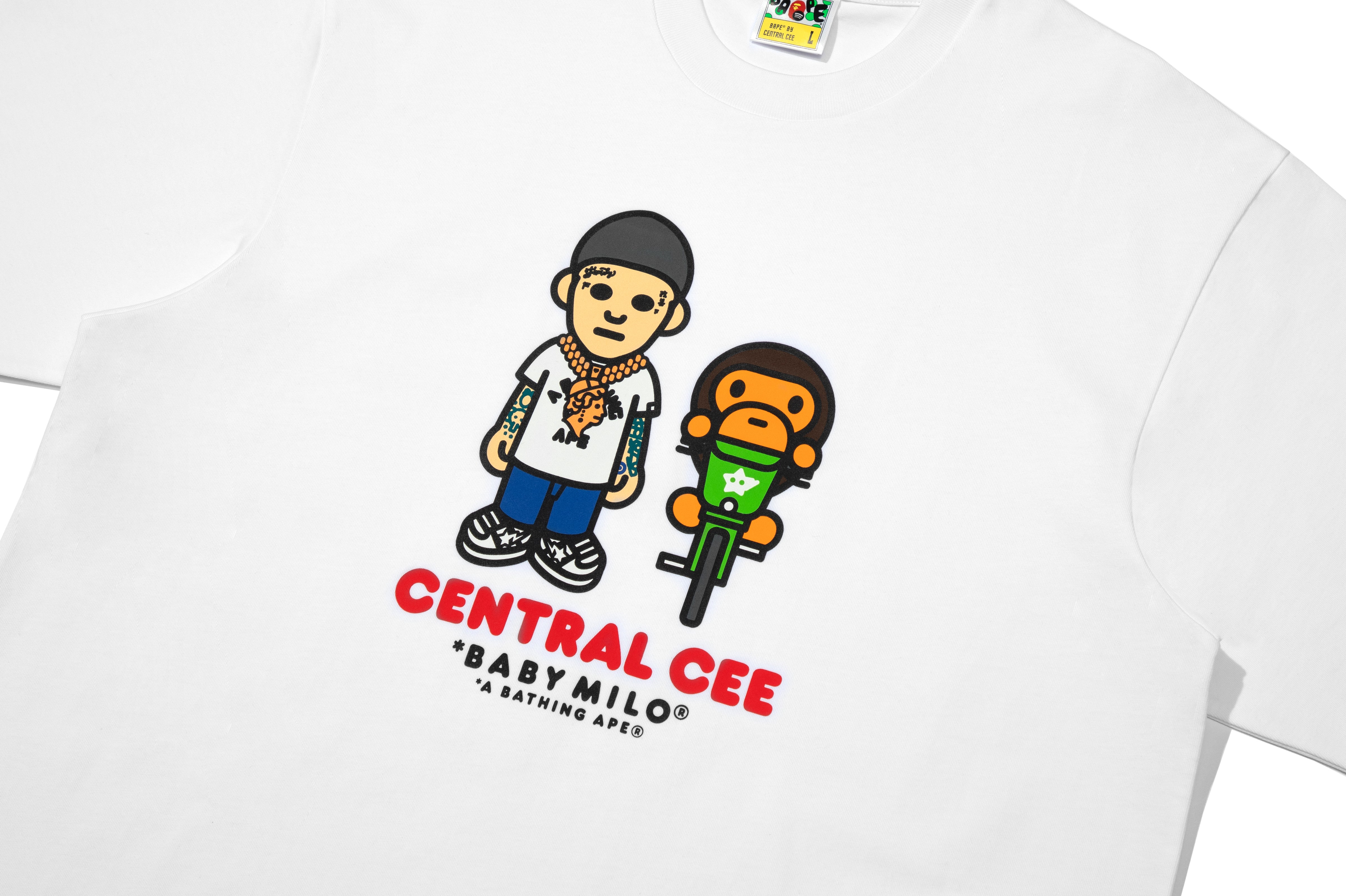 a bathing ape CENTRAL CEE BABY MILO キーチェ BAPE X SPOTIFY BY CENTRAL CEE BABY MILO RELAXED FIT TEE – eu.bape.com