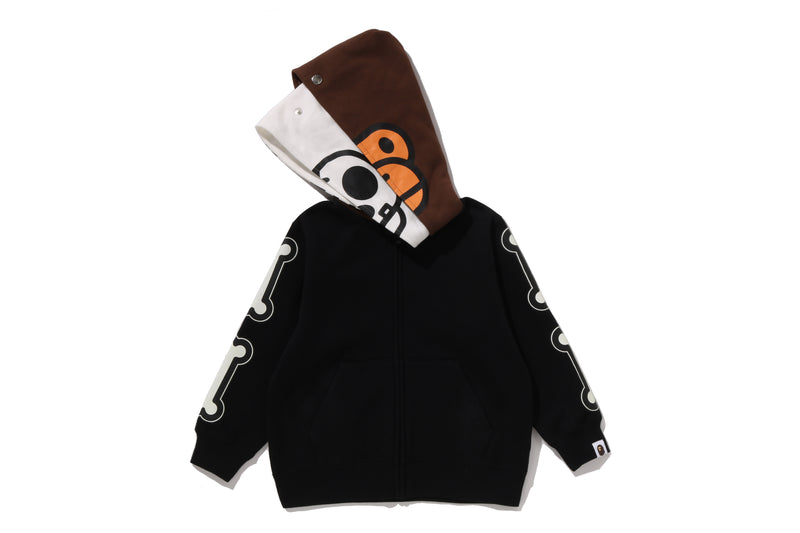 BABY MILO SKULL ZIP DOUBLE HOODIE KIDS