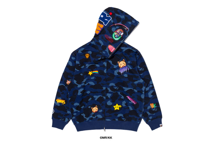 BAPE X MR. COLOR CAMO RELAXED FIT FULL ZIP HOODIE