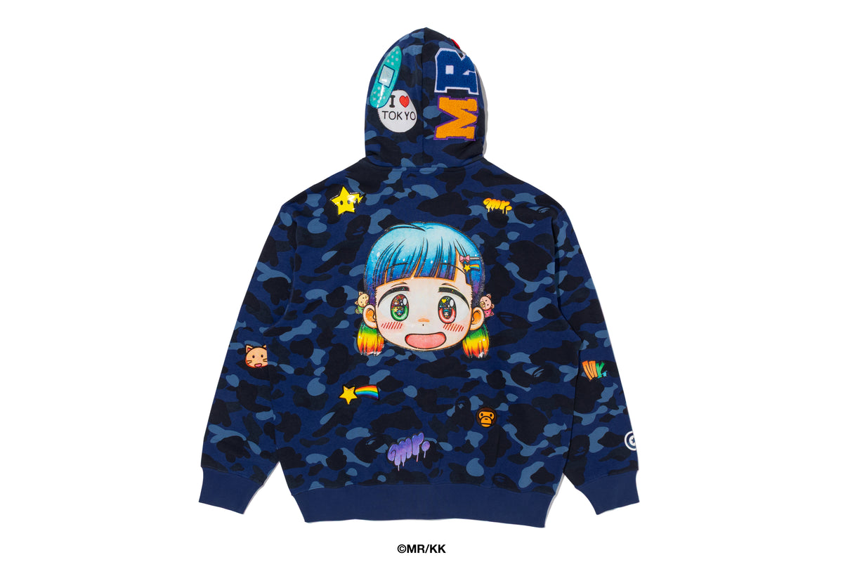 BAPE X MR. COLOR CAMO RELAXED FIT FULL ZIP HOODIE