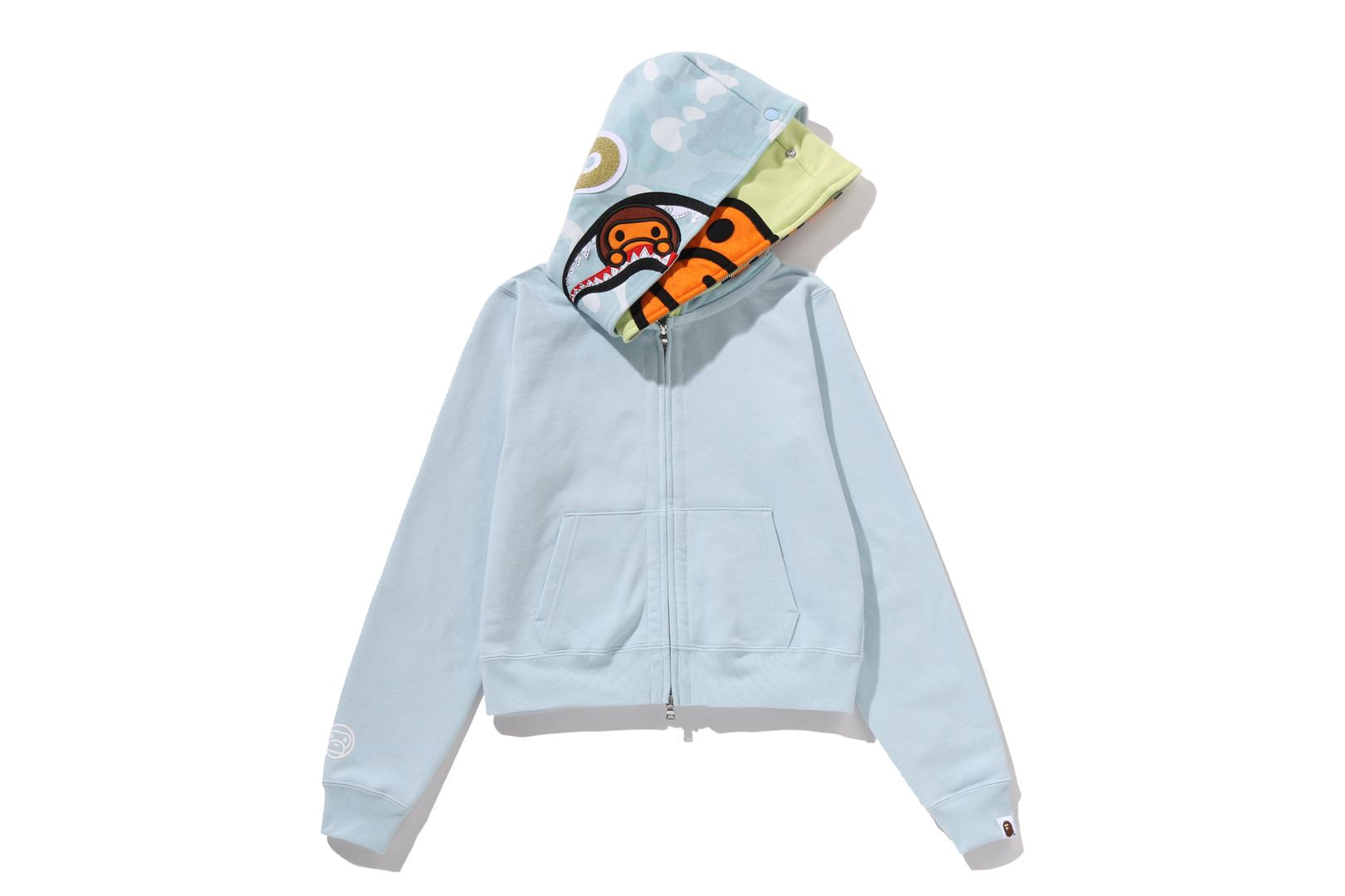 MILO SHARK CROPPED FULL ZIP DOUBLE HOODIE LADIES – eu.bape.com