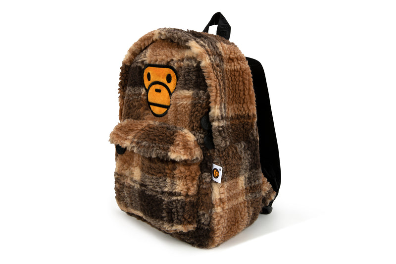 BABY MILO MINI FUR CHECK BACKPACK