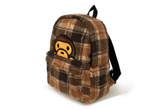 BABY MILO FUR CHECK MEDIUM BACKPACK