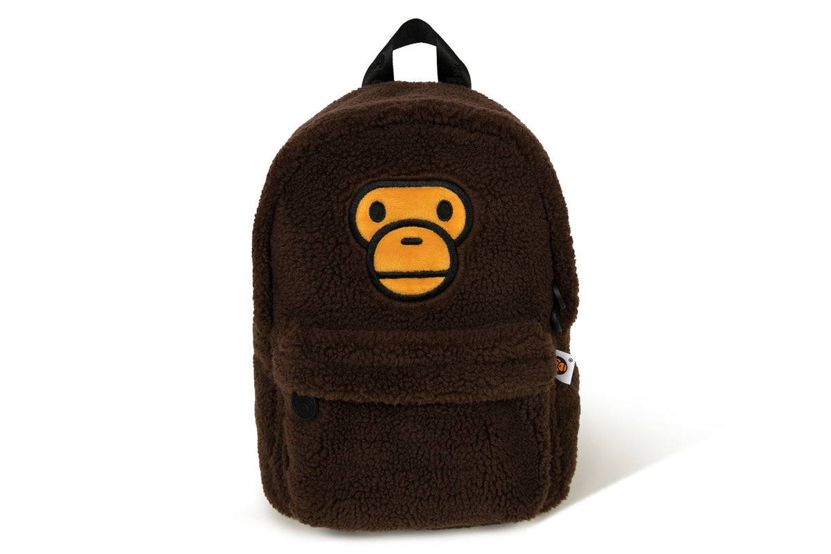 baby milo mini fur backpack MILO STORE Baby soft This Sherpa fur mini backpack from BABY MILO STORE features a plush material and a cute Milo face design Bape BAPE Baby Milo Mini
