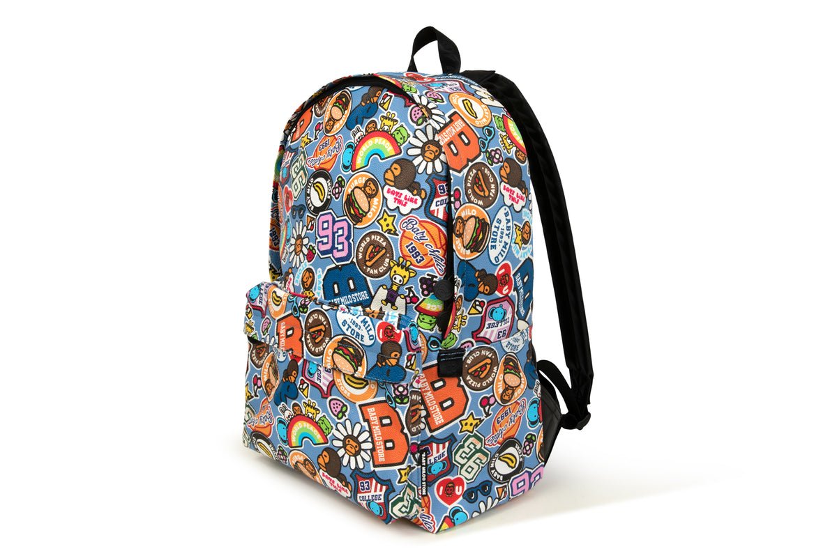BADGE PATTERN LARGE BACKPACK