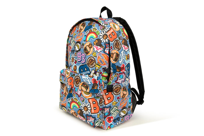 BADGE PATTERN LARGE BACKPACK