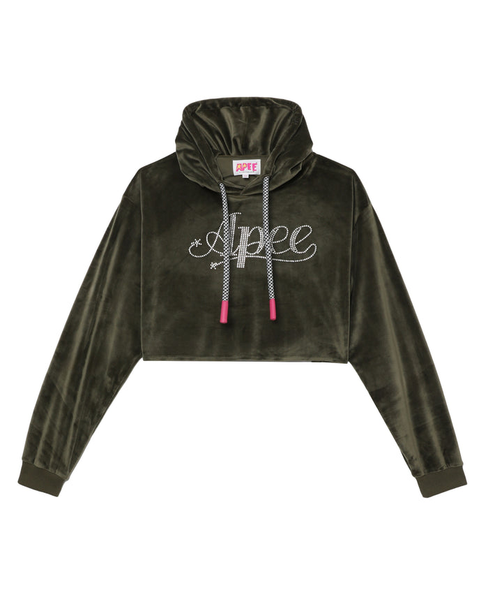 0PXSWW214001L/KURZER HOODIE MIT STICKEREI L