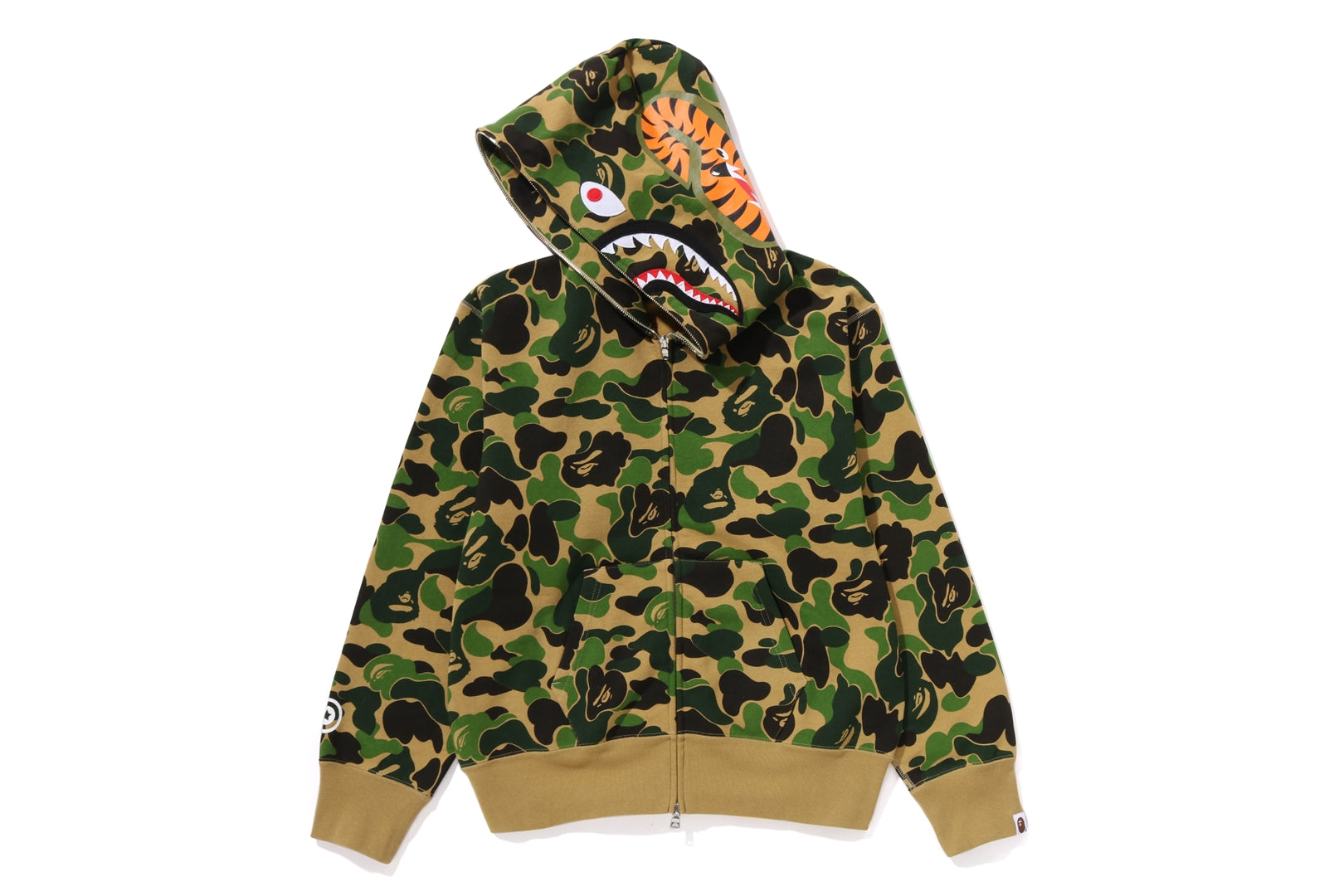 ABC CAMO SHARK ZIP HOODIE 140 グリーン ABC CAMO SHARK FULL ZIP HOODIE LADIES – eu.bape.com