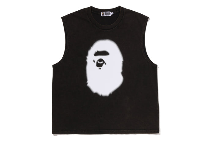 HEAVY WASH APE HEAD CROPPED FIT TANK TOP