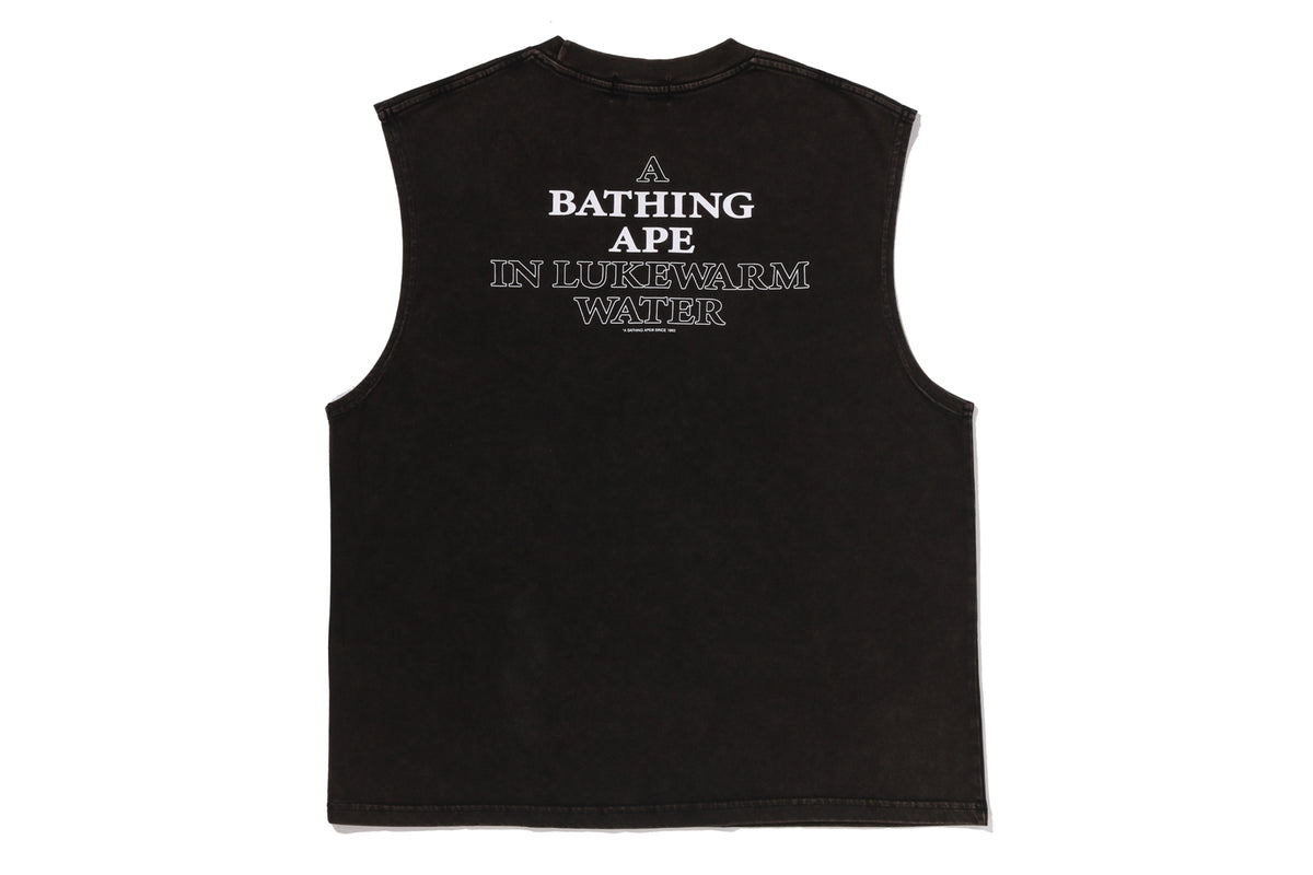 HEAVY WASH APE HEAD CROPPED FIT TANK TOP